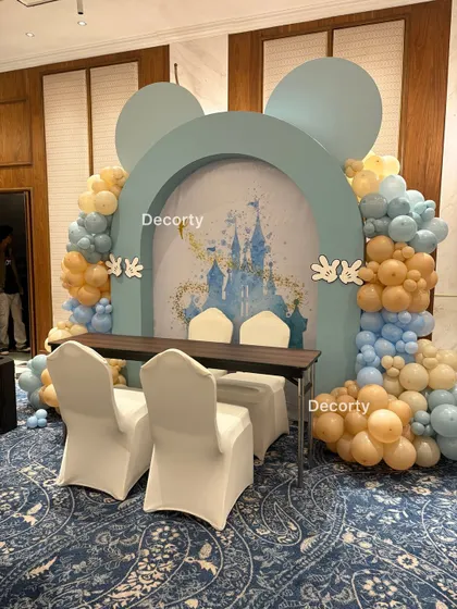 The Mickey Mouse-themed seating area, perfect for activities or as a special spot for the birthday family.