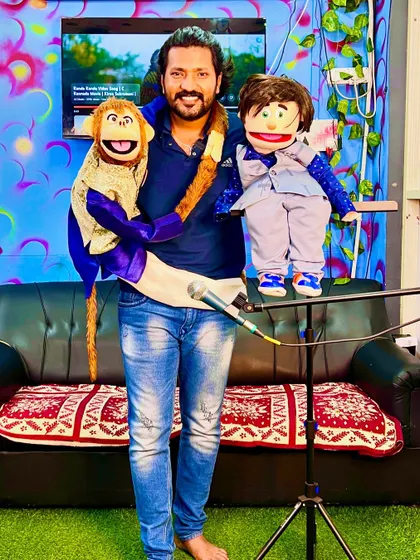Meet my team: me, Chintu, and Lucky. We are a three-man comedy crew. This is the core of my act, a fun back-and-forth that makes every promotion memorable and shareable.