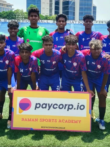 Our senior team posing with our sponsor Paycorp.io before their C Division campaign.