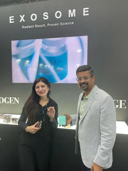 Here I am at the Dubai Derma 2024 world exhibition, exploring the latest technologies in hair and skin treatments, including new advancements in Exosome therapy. Staying at the forefront of innovation is key to providing the best care.