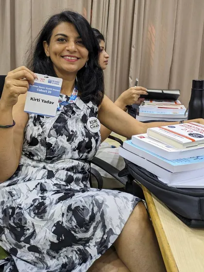 In the classroom at IIMB, ready to learn and grow. The energy at this institution is all about entrepreneurship, and it pushes you to believe that success is the only option.