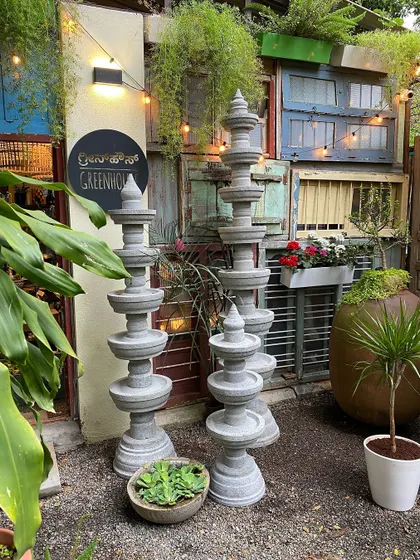 Our granite temple lamps, or 'deepastambhas', are perfect for festive occasions or as a permanent garden feature. Available in many sizes, they can be placed by an entrance to create a traditional welcome.