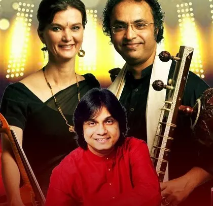 A vibrant poster for our concert in Boston, featuring me, Saskia, and our tabla accompanist. These collaborations are at the heart of our music.