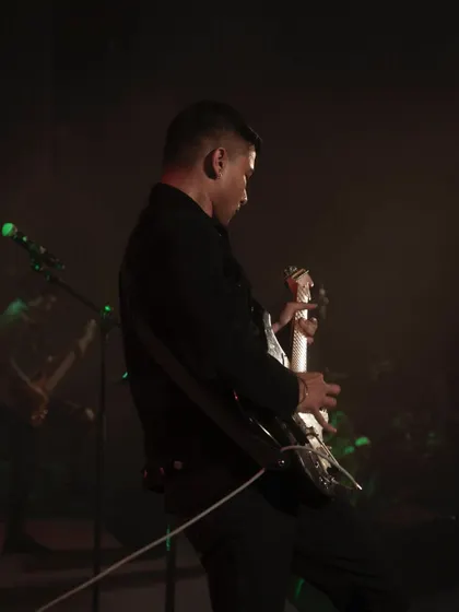 A closer look at our guitarist in action, laying down the rhythm that drives our songs.