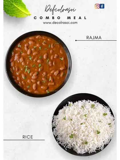 The classic comfort food combo: Rajma and Rice. Our Rajma is slow-cooked in a thick, flavorful gravy, just like mom makes it.
