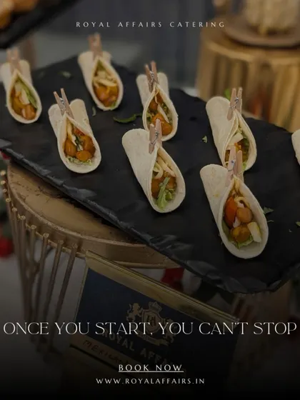 My mini tacos are irresistibly delicious. These bite-sized treats are filled with flavorful ingredients and secured with a mini clothespin for a playful and unique presentation.