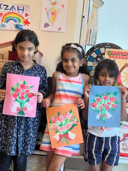 More proud artists and their floral masterpieces. Painting bouquets is a wonderful way to learn about composition and color.