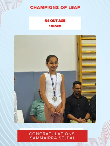 Congratulations to Sammairra Sejpal for her silver medal win. Every try and every fall led to this triumphant moment.