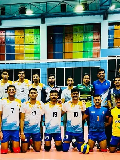 The players and coaching staff from the Team India and Air Force joint practice. Building a strong national volleyball ecosystem requires collaboration at all levels.