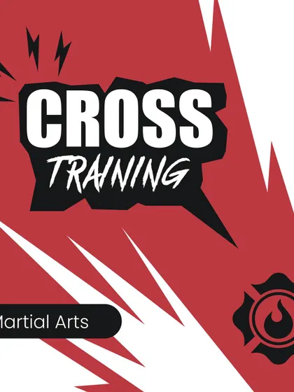 An informational graphic highlighting the importance of cross-training in martial arts and general fitness to build a well-rounded athletic ability.