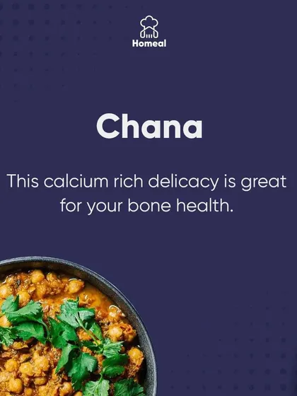 The goodness of Chana. This calcium-rich delicacy, also known as chickpea curry, is fantastic for your bone health and is a great source of plant-based protein.