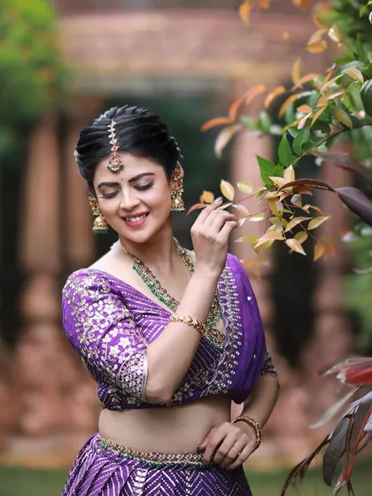A serene moment captured during the Navratri shoot with Mansi Joshi.