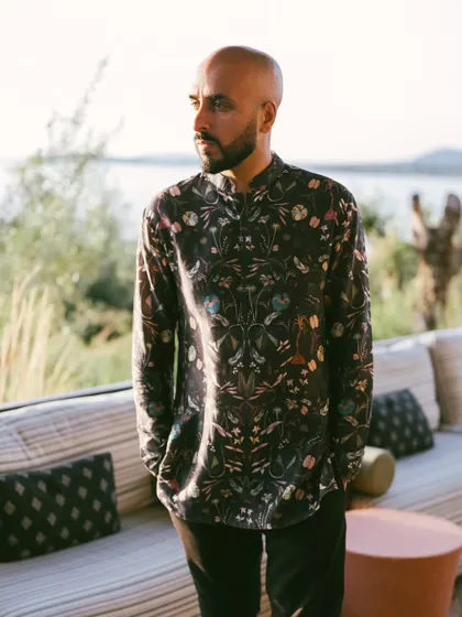 Another look at my Sangeet outfit for the wedding in Greece. I always make sure my style fits the vibe of the event.