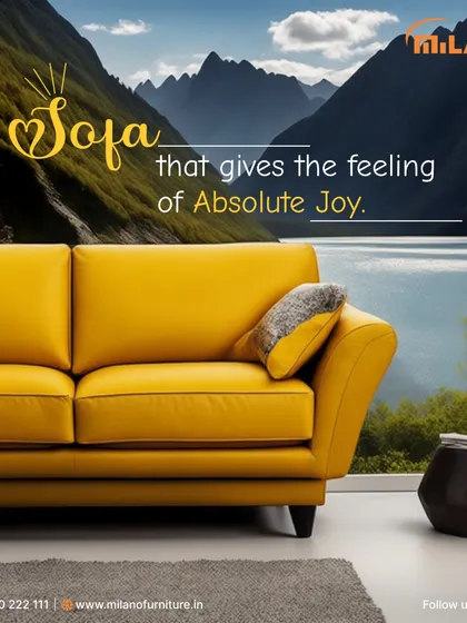 Make a bold statement with a vibrant sofa. This bright yellow two-seater combines a modern silhouette with plush cushioning, proving that comfortable furniture can also be a stunning design element in your home or office reception.