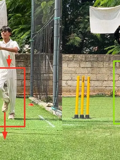This leg spinner had a collapsed body and lacked jump and stability. In just 10 sessions, we improved his momentum, jump, and hip stability for a much stronger action.