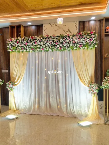 A simple and elegant backdrop for an intimate home engagement or function.