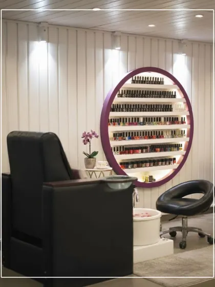 A glimpse into my salon space, where I perform all spa manicure and pedicure services. I ensure a clean, comfortable, and professional environment, complete with a wide selection of premium polishes for you to choose from.