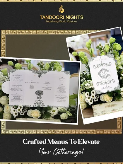 We believe in personalization down to the last detail. Here are beautifully crafted menus designed to match the event's theme, elevating the guest experience from the very beginning.