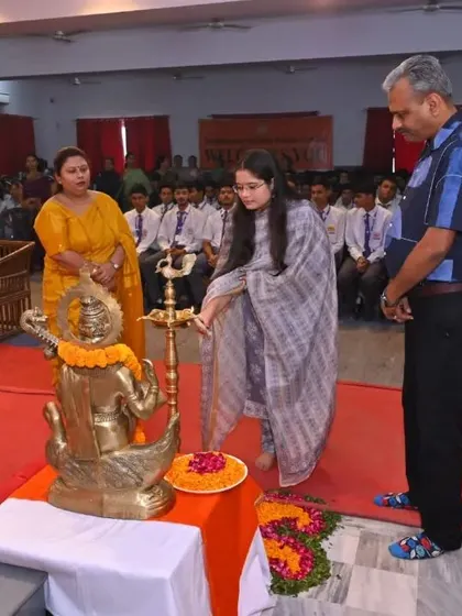 Lighting the lamp to inaugurate a career counseling session for students. It is important to provide young minds with clarity and direction for their future.
