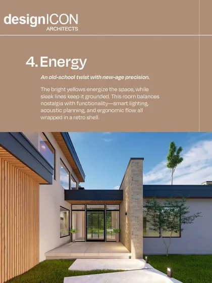 This modern house exterior embodies energy. The clean lines and natural wood cladding are balanced by the open, airy entrance, creating a design that feels both grounded and dynamic.
