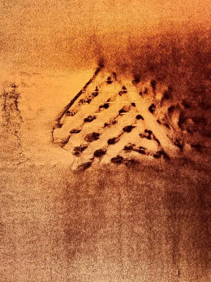 The first piece in my 'Sand Sangam' series. 'Sangam' means confluence, and this series explores the meeting of different textures, lines, and forms, all created with sand.