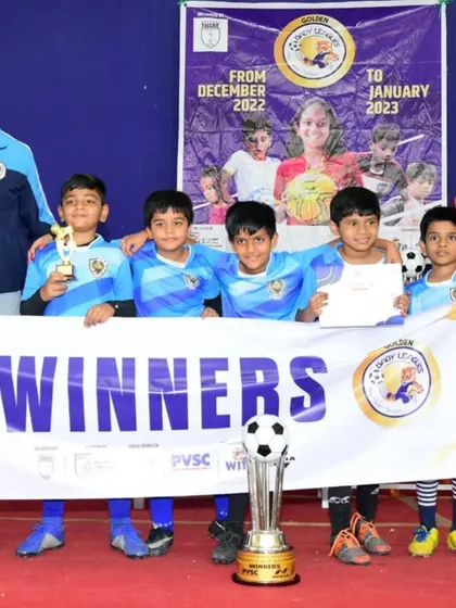 Our Under 8 team celebrating their Baby League championship. These early victories build a strong foundation of confidence.