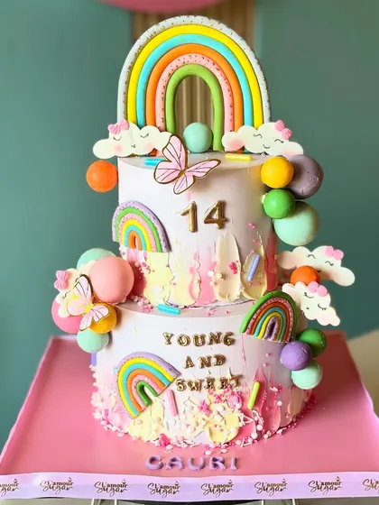 Bright, bold, and baked to perfection. Our rainbow cakes are a celebration in every slice, layered with color, joy, and whimsical details like clouds and butterflies.