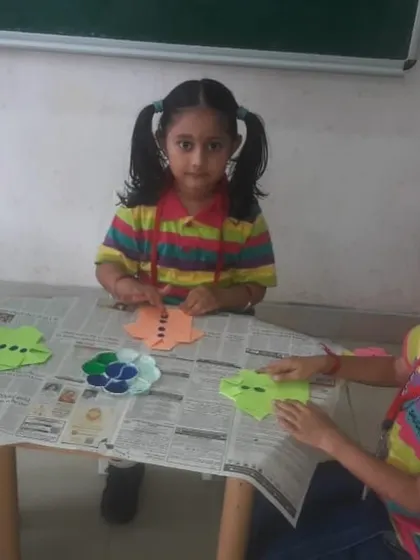 More creative card-making in progress, as students use different materials to make their gifts special.
