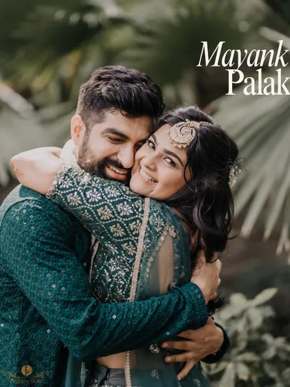 A warm and genuine hug between the couple during their mehndi ceremony in Rishikesh. This photo is all about their happy and comfortable connection.