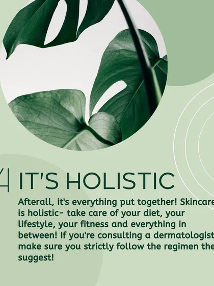 My approach to skincare is always holistic because your skin reflects your overall health. During our consultation, I don't just look at your face; I consider your diet, lifestyle, and stress levels to create a comprehensive and effective treatment plan.