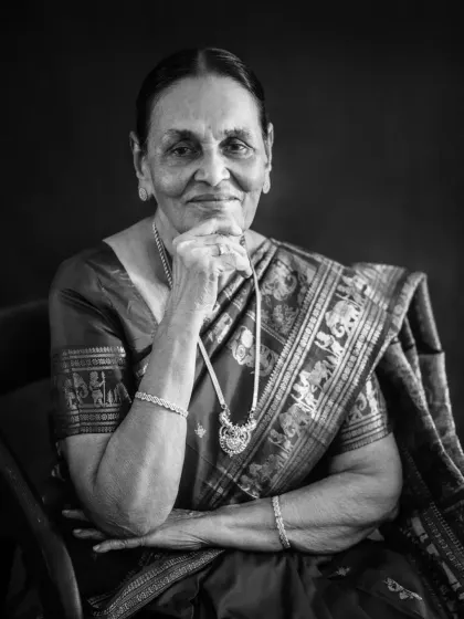 A portrait that speaks a thousand words. At 90 years young, her grace and wisdom shine through in this timeless black and white photograph. Senior portraits are a beautiful way to honor a life well lived, creating an elegant and powerful keepsake for the entire family.