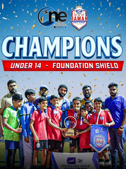 Double glory for our U14 warriors, winning the Foundation Shield at the One Football Championship.