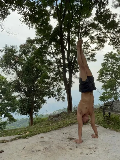 Another shot from my outdoor training session, finding balance and recharging.