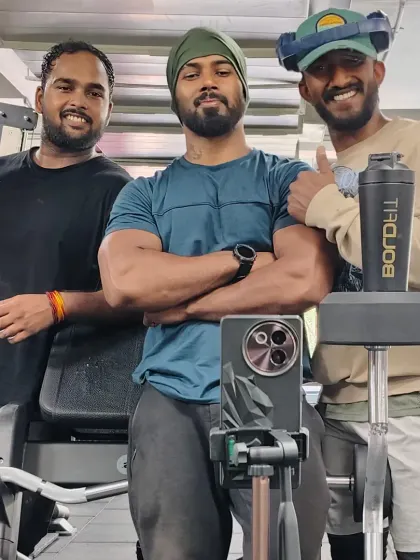 Taking a moment with my training partners. A good team pushes you to be your best, and the camaraderie we share is a huge part of my fitness journey.