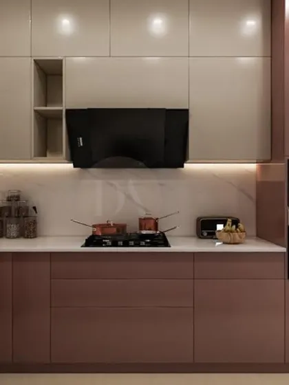 We love experimenting with color in the kitchen. This design uses a beautiful pastel mauve for the cabinets, creating a soft and inviting space that is a refreshing change from typical neutrals.