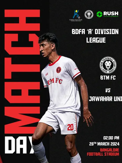 Match day graphic for our game against Jawahar Union.