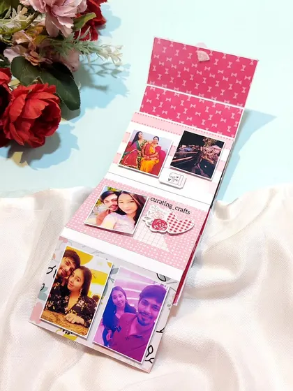 The hamper also included this unfolding photo strip, showcasing several pictures of the couple.