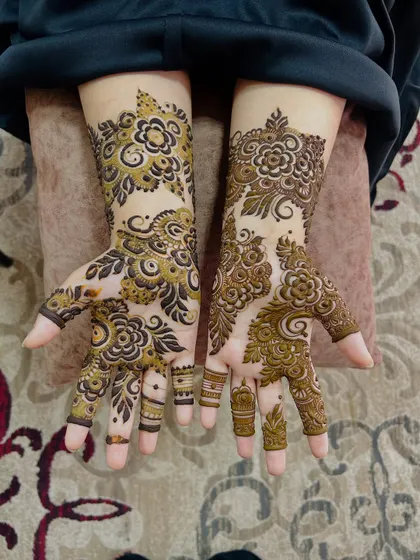 The same floral design from a different angle, showing the beautiful flow of the pattern.