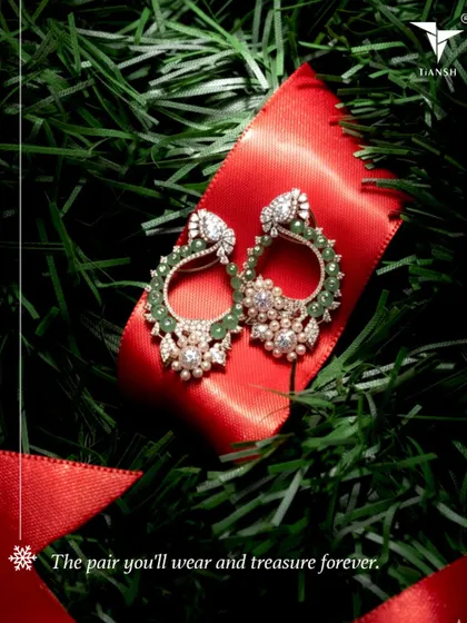 The pair you will wear and treasure forever. These beautiful emerald and diamond earrings are meant to be treasured long after the festive season ends.
