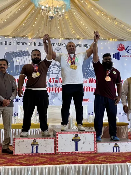 The final result of all the sweat and hard work. Standing on top of the podium at the Senior National Equipped Powerlifting Championship. This is the goal we train for.