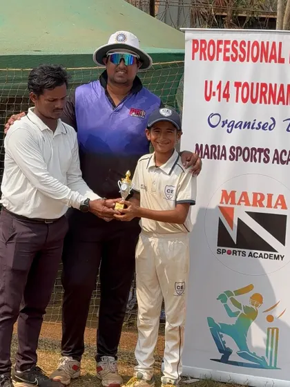 11-year-old Jiaan Lakhmani receiving his back-to-back Man of the Match award in the U14 tournament. It's great to see our young players performing so well against older competition.