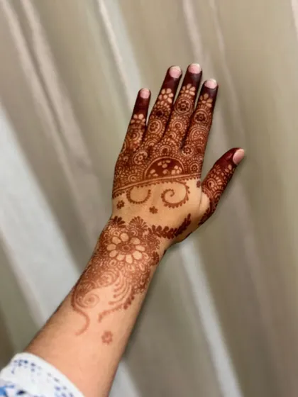 The beautiful result. This is the fully developed stain from the previous design, showing a deep and even color throughout the intricate pattern.