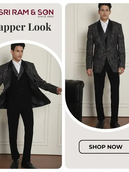 Redefine sophistication with a suit that commands attention. This black patterned suit is your key to an unforgettable impression.
