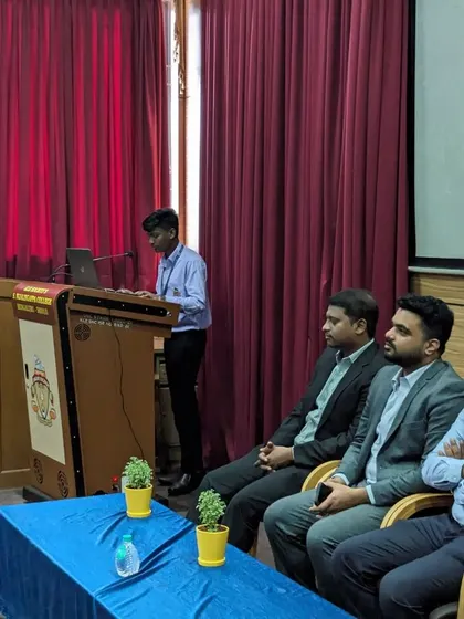 A student from KLE Tourism presenting during the seminar, a great interactive session.