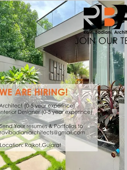 Ravi Badiani Architects in Rajkot is hiring for multiple roles.