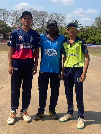 Posing with two of my players during the Goa tour. Building a personal connection with each student is very important to me.