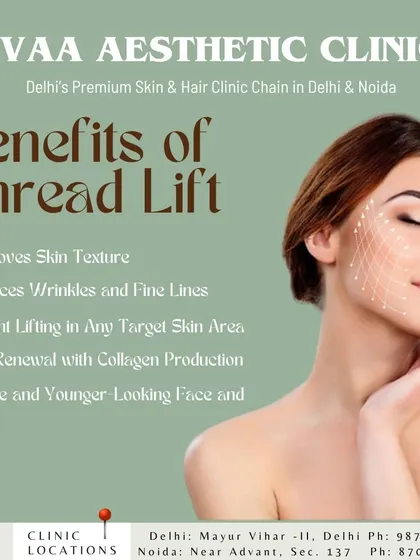 Explore the benefits of our Thread Lift treatment. It improves skin texture, reduces wrinkles and fine lines, provides an instant lift, and stimulates cell renewal through collagen production for a younger-looking face and neck.