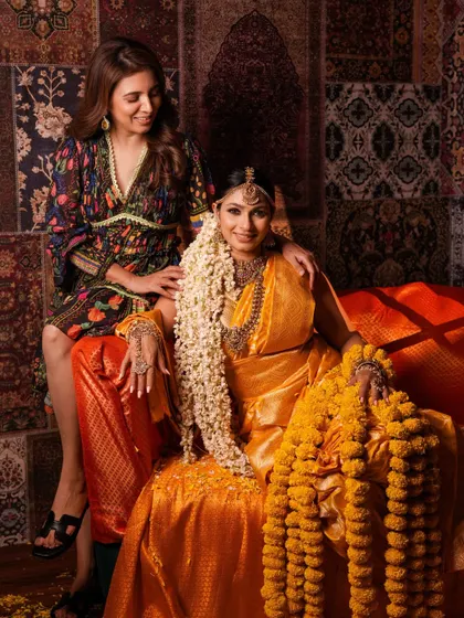 With my muse, Tanishaa Mukerji, in her full traditional glory. It was an honor to design and style this divine, goddess-inspired look for her.