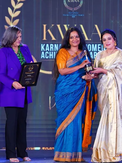 I am humbled and grateful to have received the Karnataka Women Achievers' Award for Excellence in Music. This recognition is not just for me, but for all the poets, composers, and collaborators who have been a part of my artistic journey.