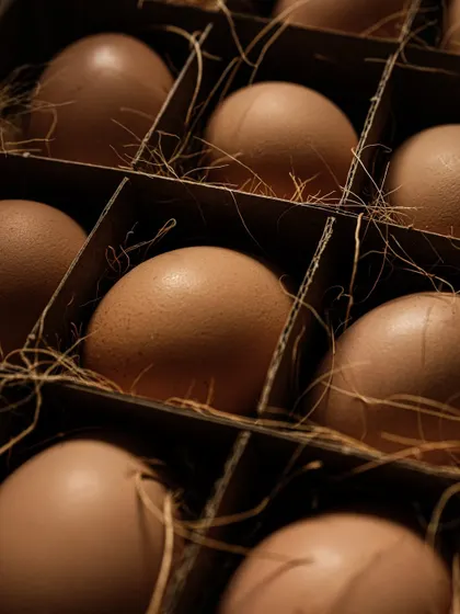 A macro shot focusing on the texture of the eggshells, highlighting the natural details.
